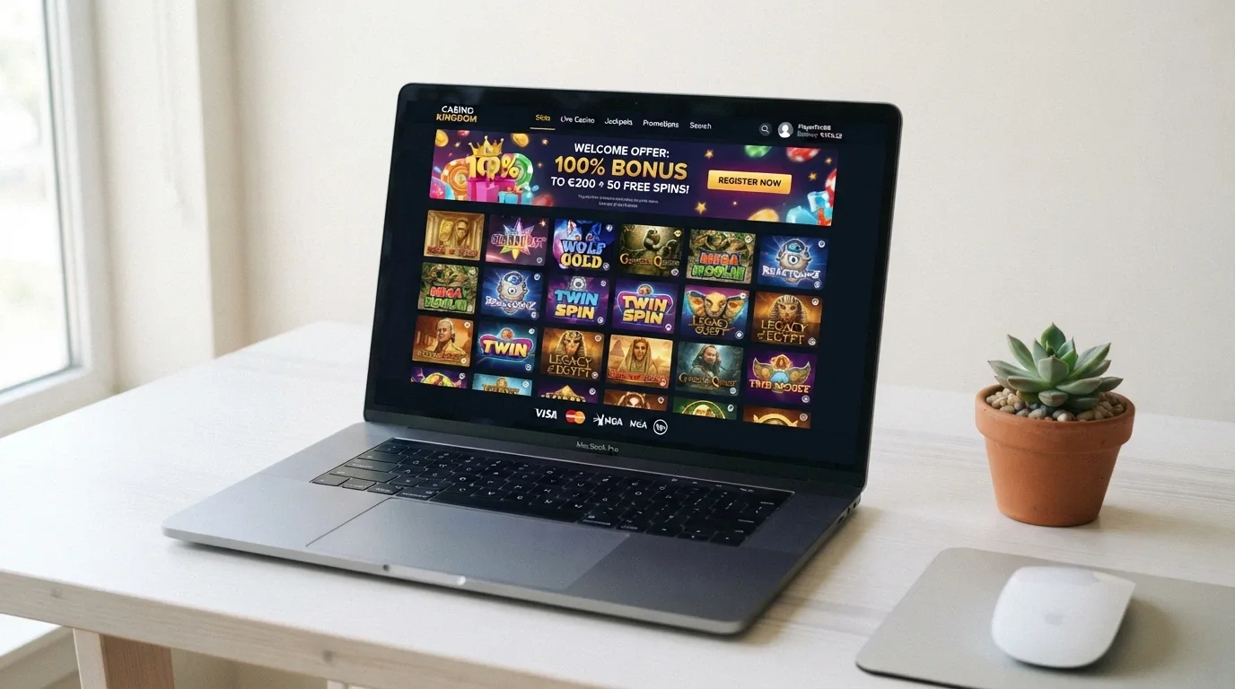 Moderní vstupní stránka nového českého online casina s nabídkou free spinů