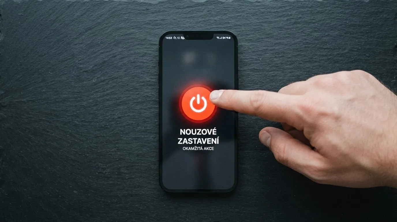 Rozhraní uživatelského konta online casina s tlačítkem panic button a odkazem na nastavení limitů