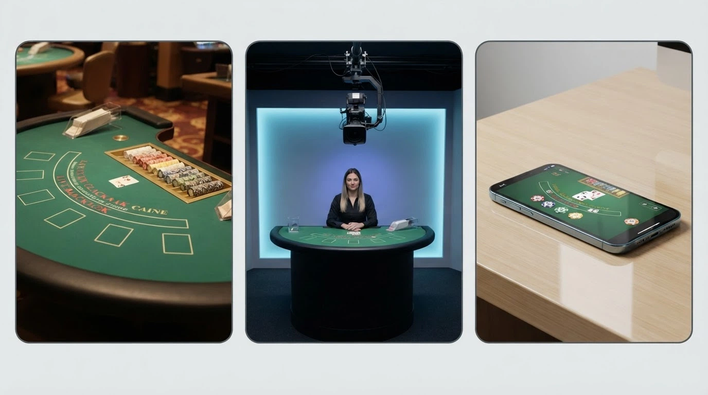 Přehledná grafika s logy deseti licencovaných českých kasin nabízejících živý blackjack